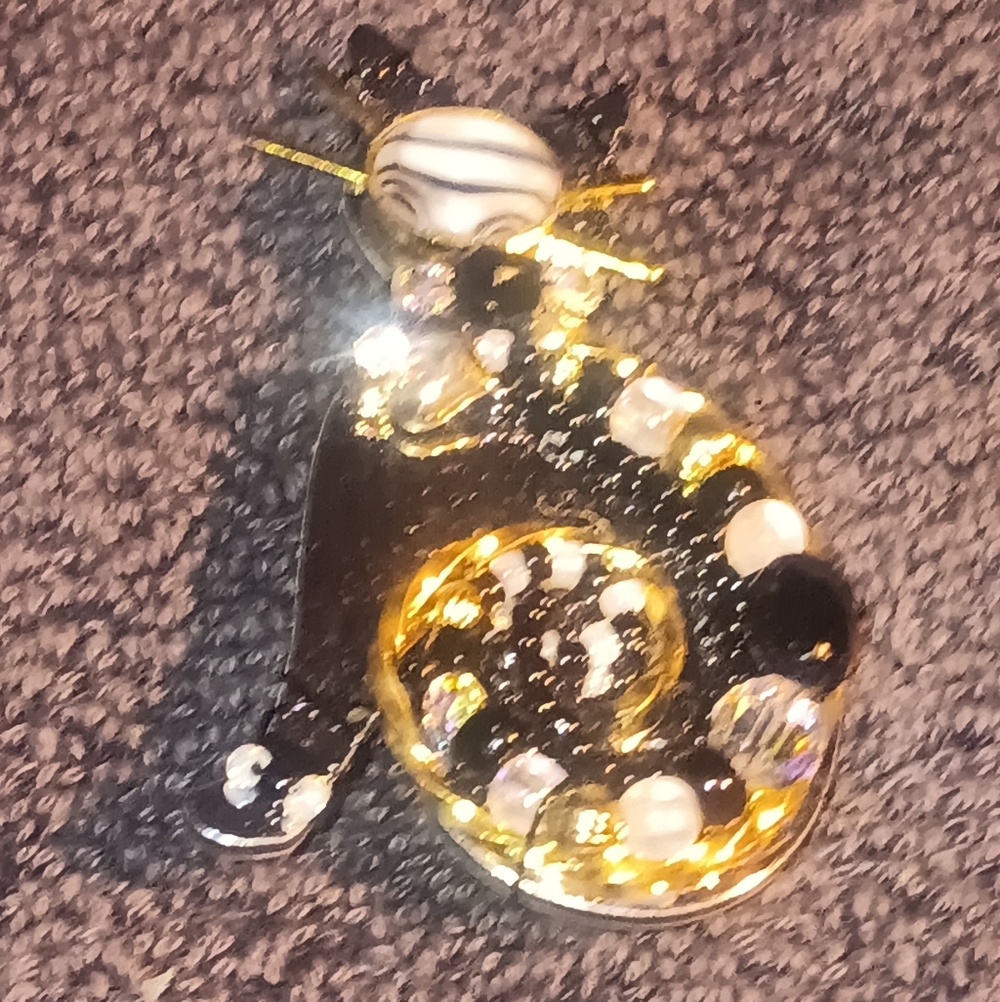 Liztech Silver And Crystal Pin